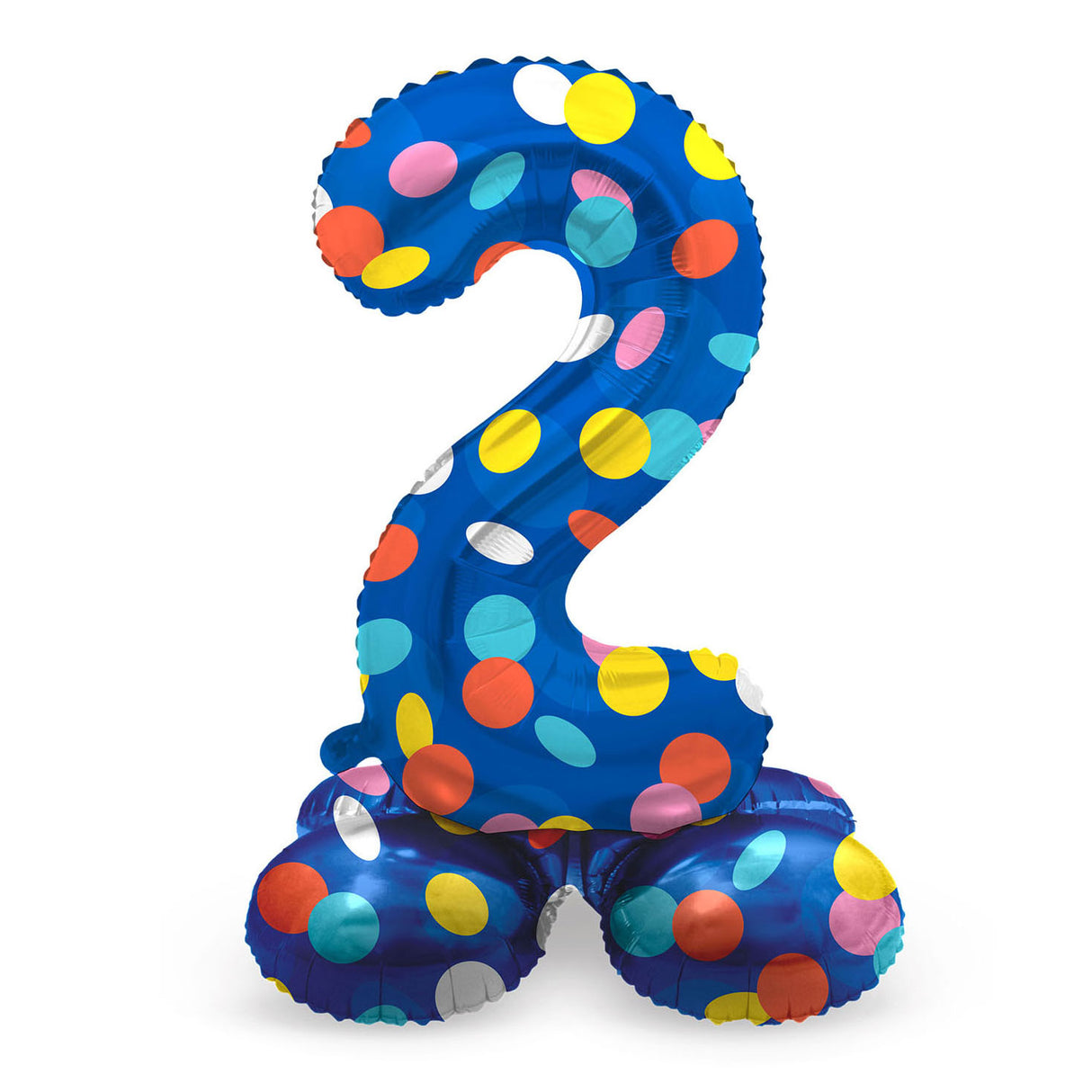 Folat bv ballon aluminium debout points colorés numéro 2 - 72cm