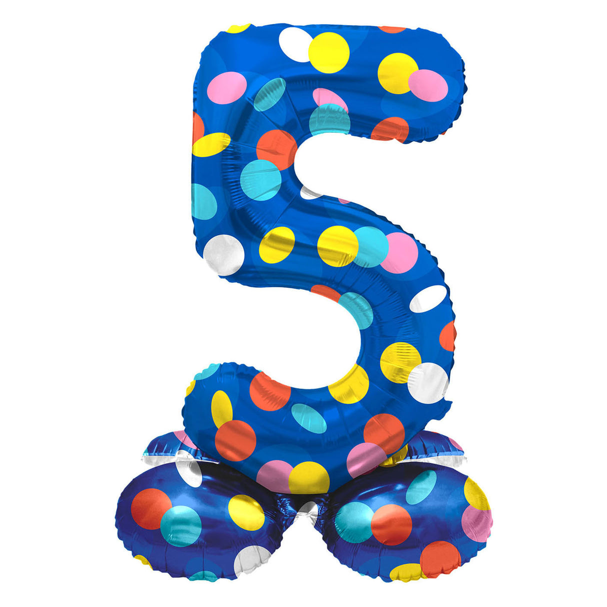 Folat bv ballon aluminium debout points colorés numéro 5 - 72cm