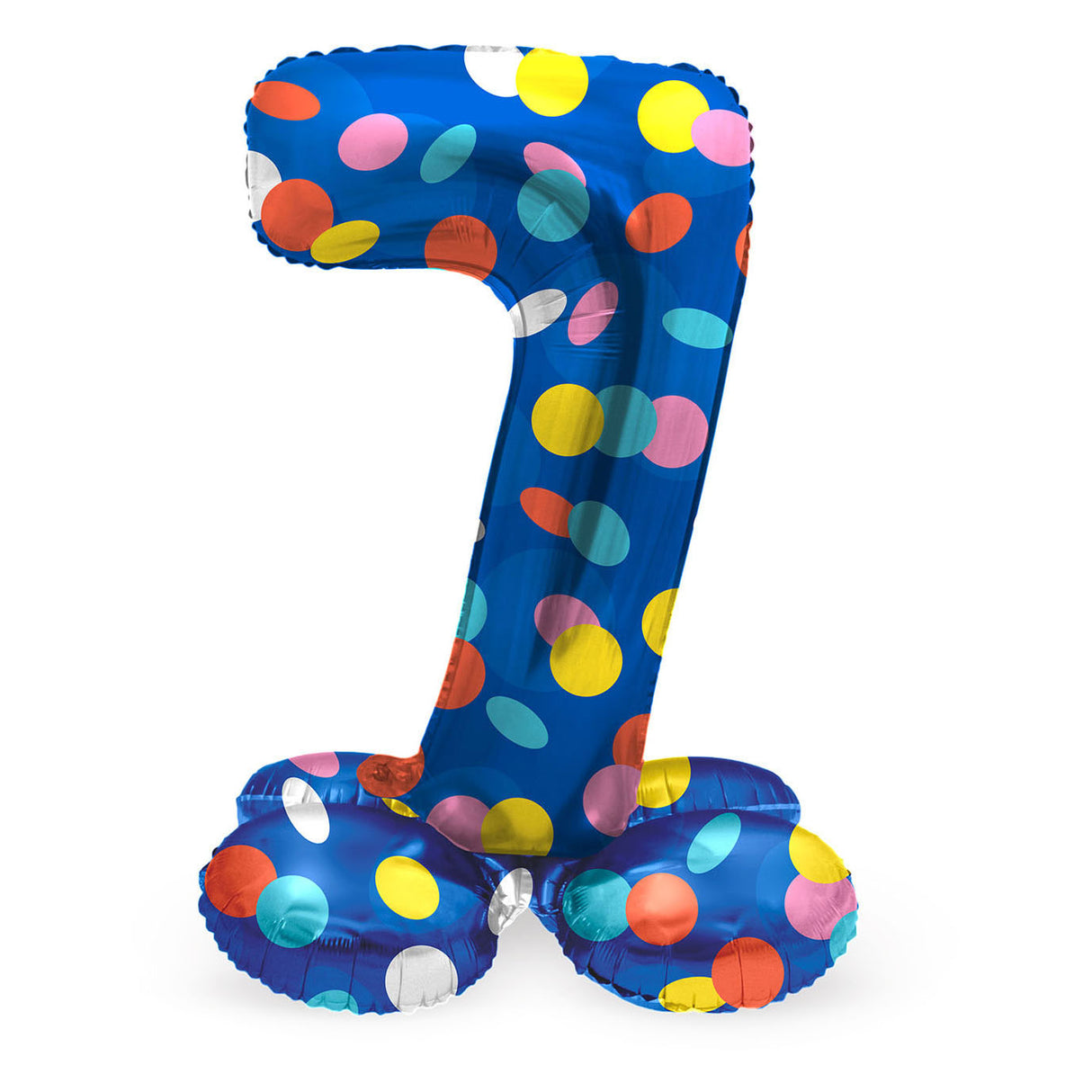 Folat bv ballon aluminium debout points colorés numéro 7 - 72cm