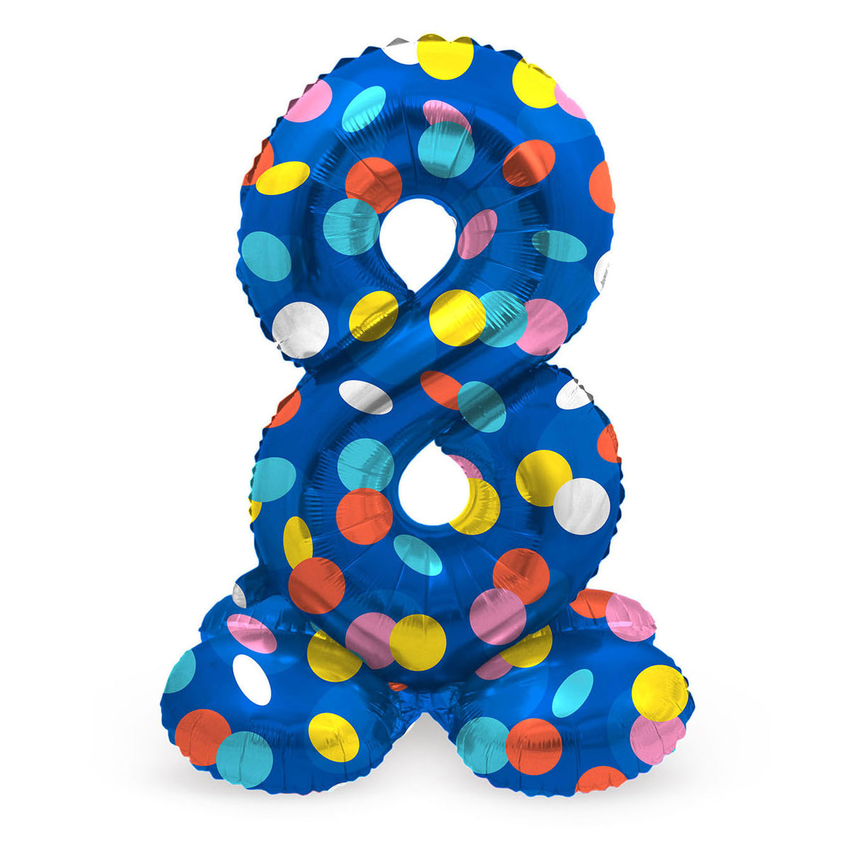 Folat bv ballon aluminium debout points colorés numéro 8 - 72cm