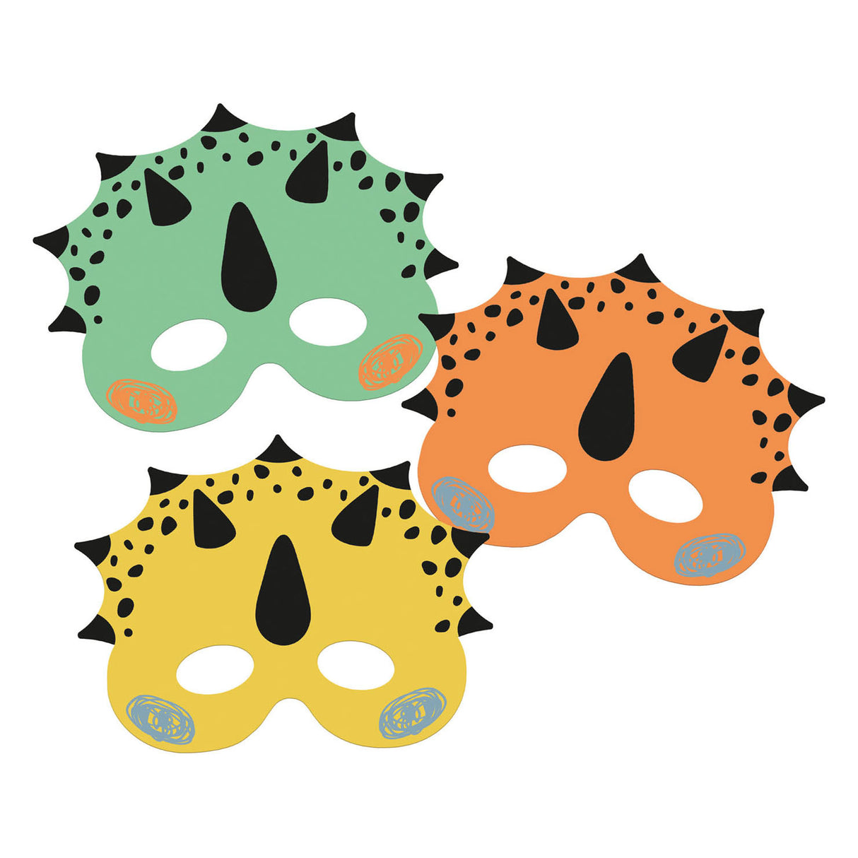 Folat bv masques dinosaure rugit, 6 pcs.
