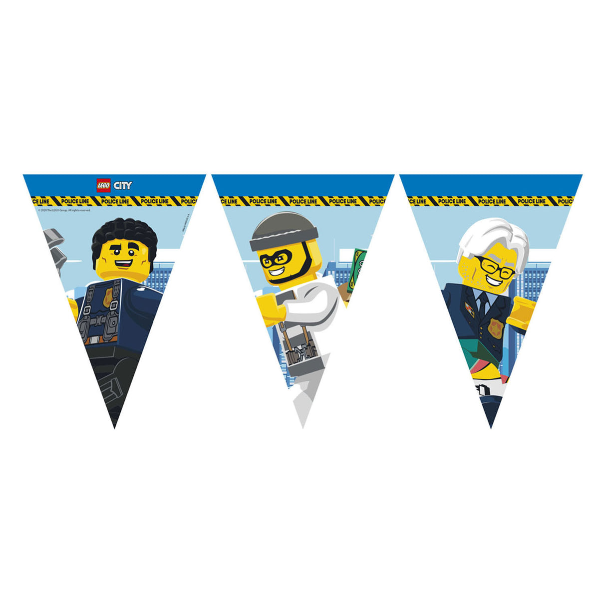 Ligne de drapeau en papier Globos FSC Lego City, 3m.