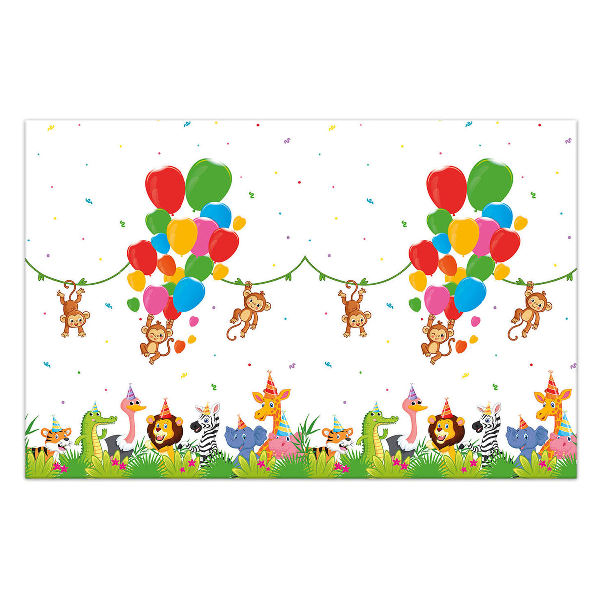 Nappe Globos ballons jungle, 120x180cm