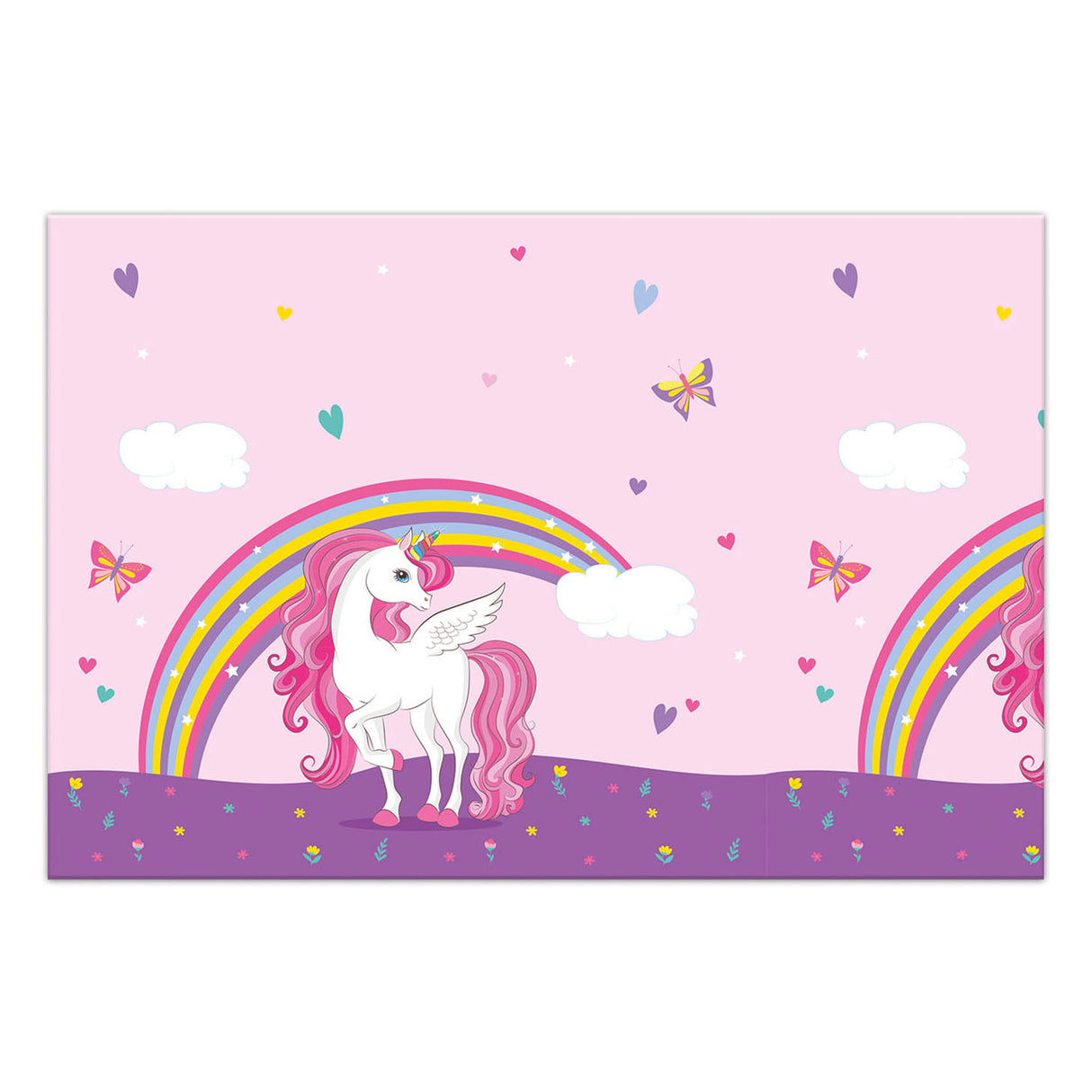 Nappe Globos licorne couleurs arc-en-ciel, 120x180cm