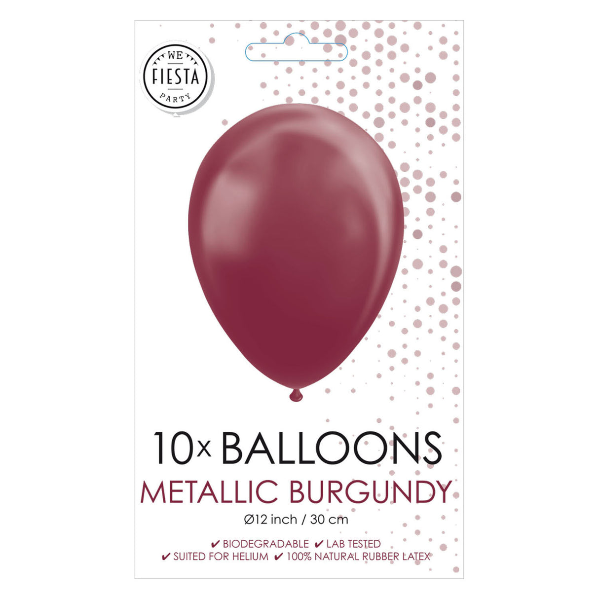 Globos Balloons Metallic Bordeaux 30cm, 10e.