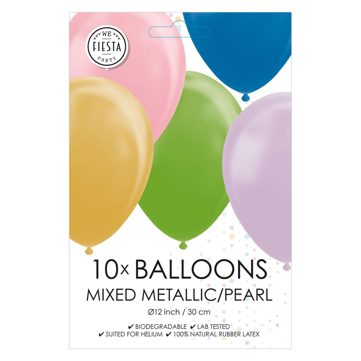 Ballons Globos perles métalliques mélange de couleurs 30cm, 10pcs.