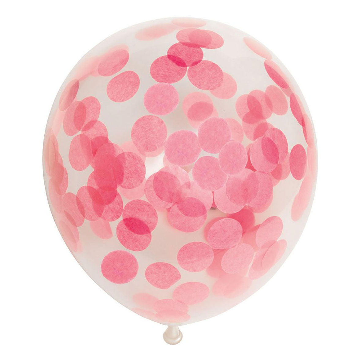 Ballons confettis Globos confettis en papier rose bébé 30cm, 6 pcs.