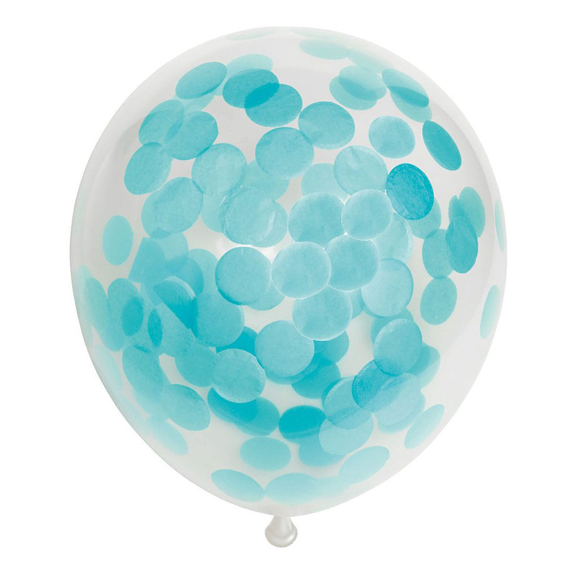 Ballons confettis Globos confettis en papier bleu bébé 30cm, 6 pcs.