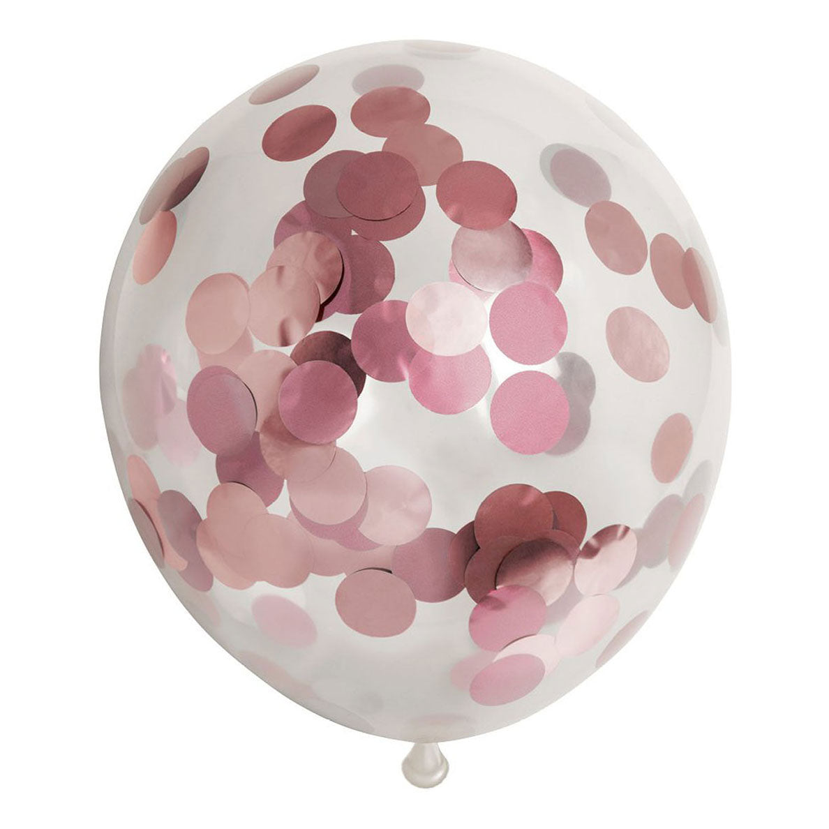 Ballons confettis Globos confettis en papier metallix or rose, 6 pcs.