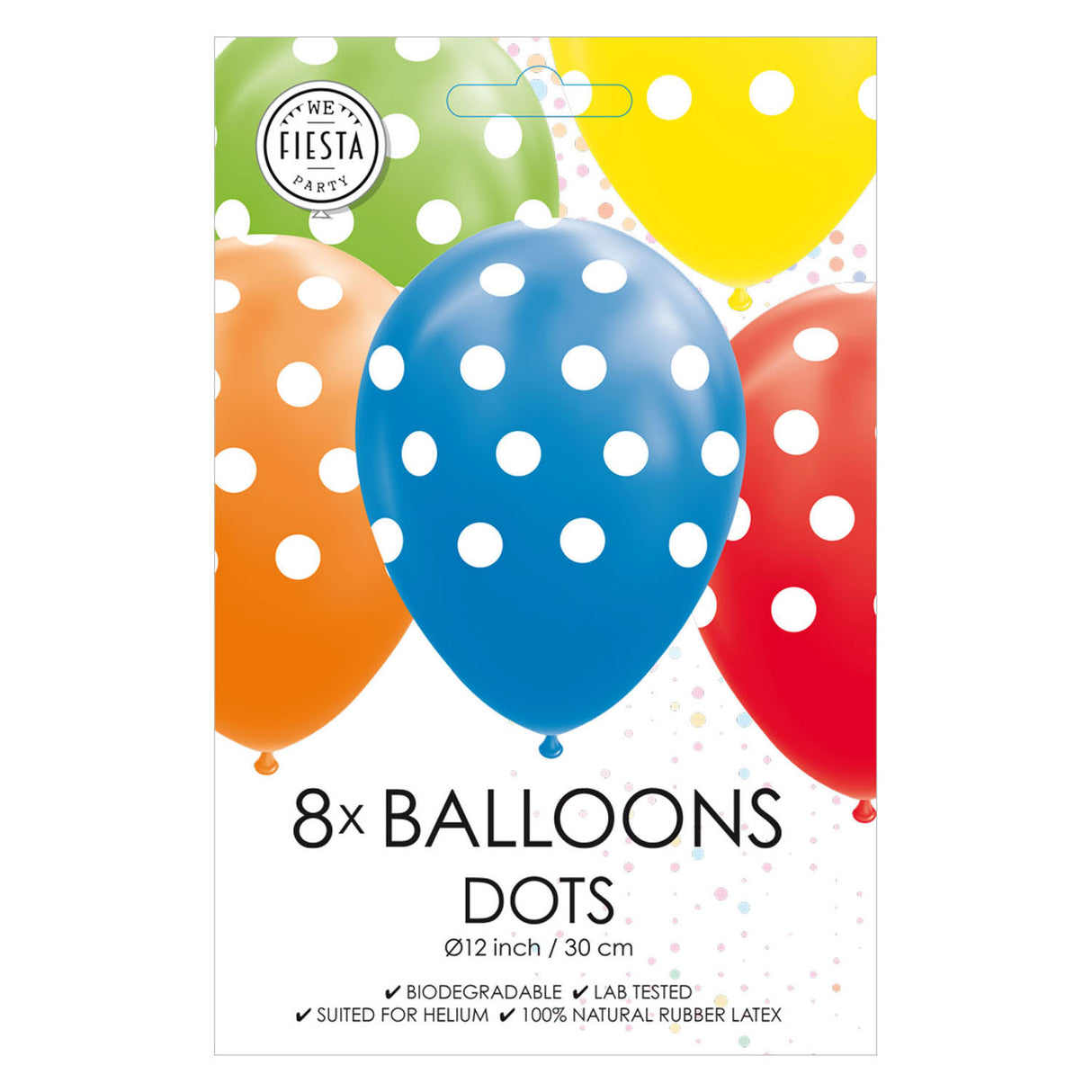 Ballons Globos à pois mélangeant les couleurs 30cm, 8pcs.