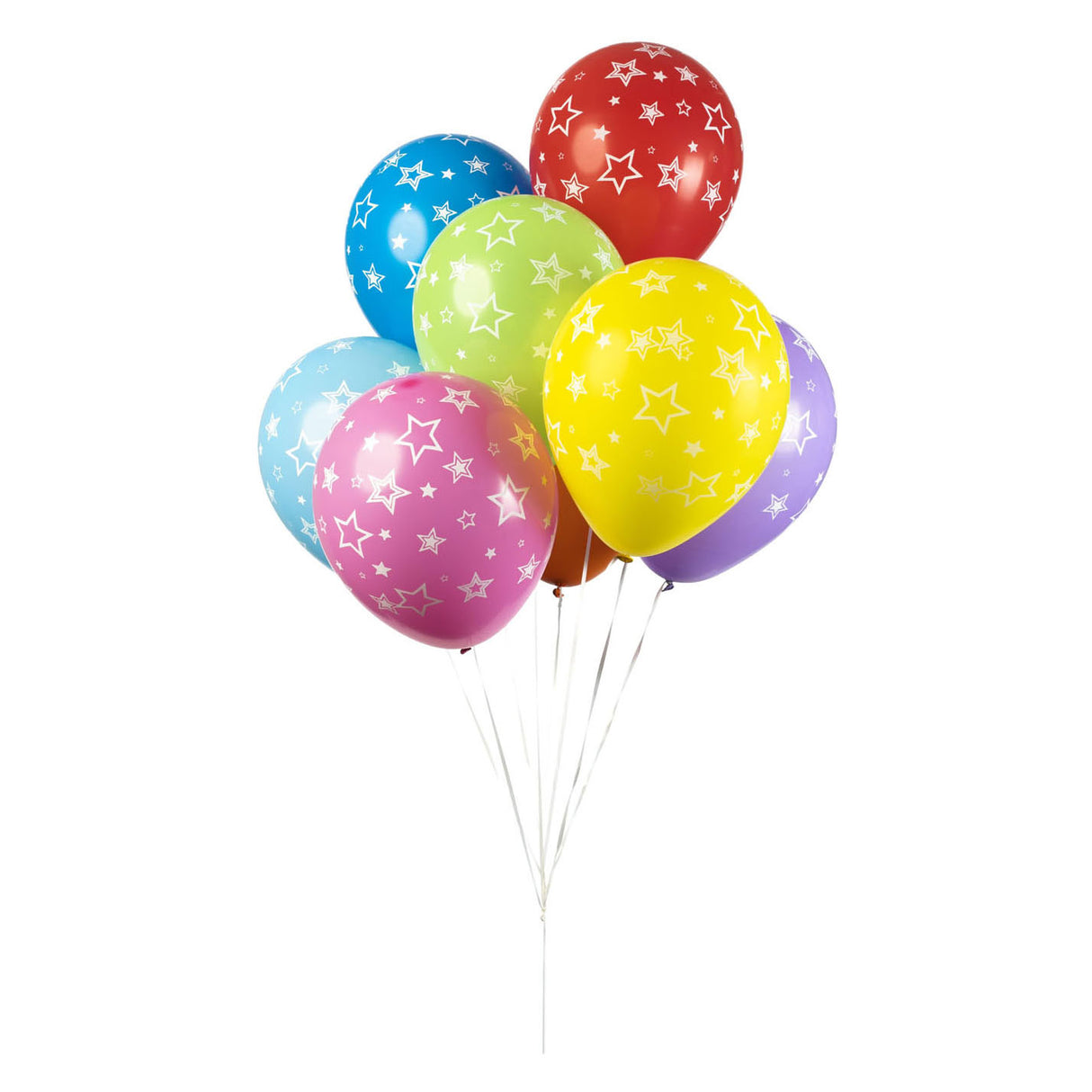 Ballons Globos étoiles mélangent les couleurs 30cm, 8pcs.