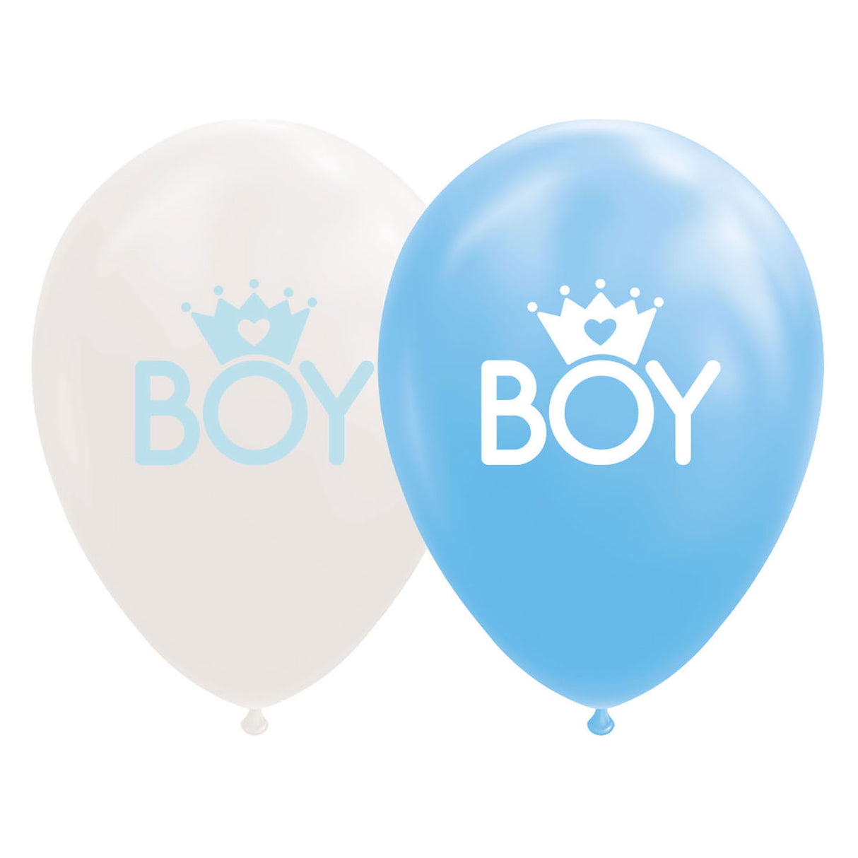 Ballons Globos fils bébé bleu blanc 30cm, 8 pcs.