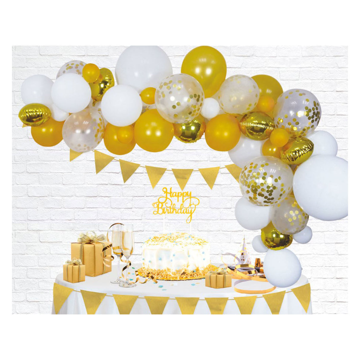 Ensemble arche de ballons Globos doré