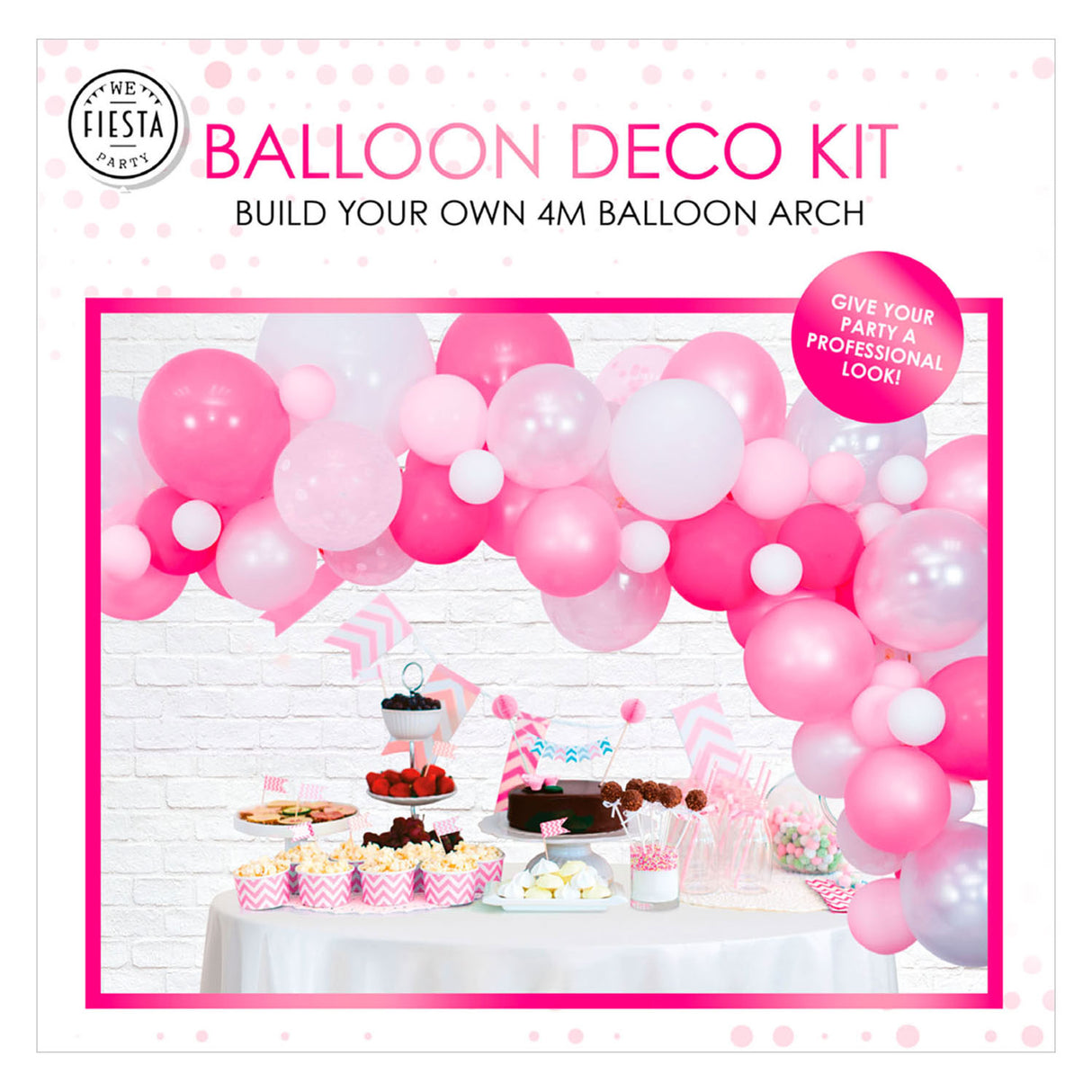 Ensemble arche de ballons Globos rose