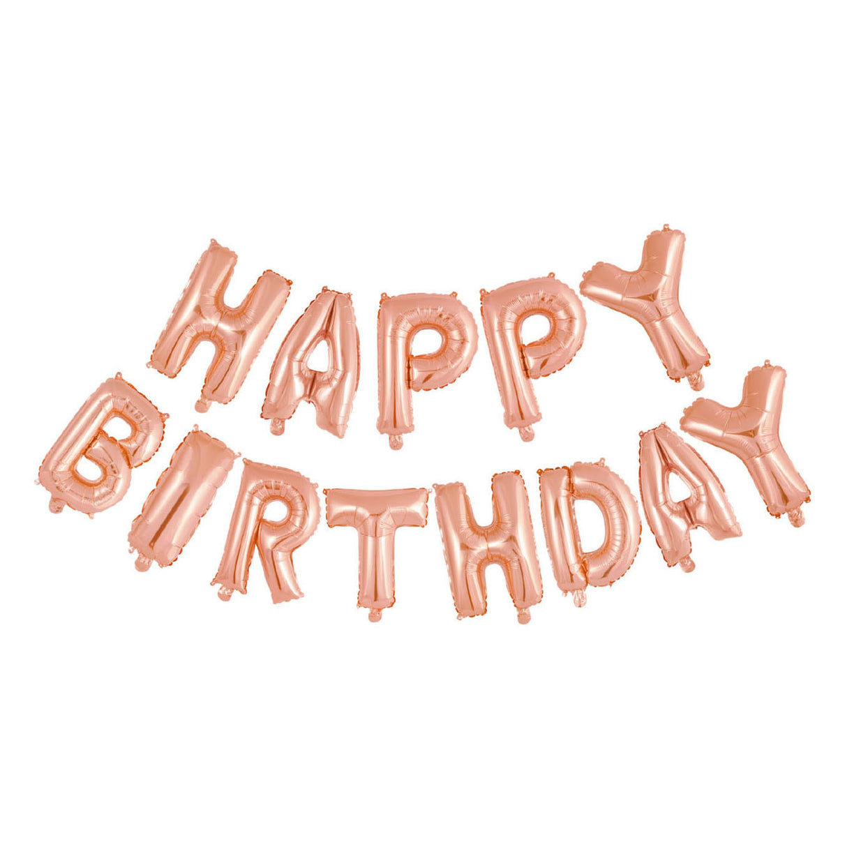 Globos ballon en aluminium texte joyeux anniversaire or rose