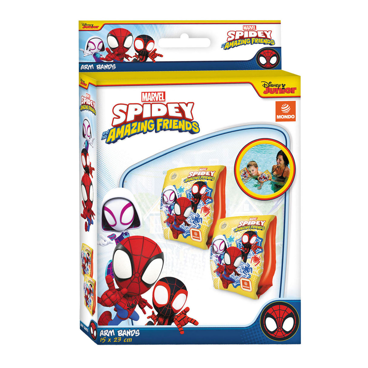 Bandes de natation Mondo Spidey Marvel, accessoire de natation pour enfants.