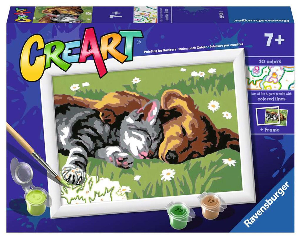 Ravensburger Creart Peinture au numéro - chats et chiens endormis