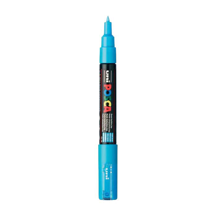 Marqueur peinture Uni posca 1mc bleu clair - pointe conique - 1 mm