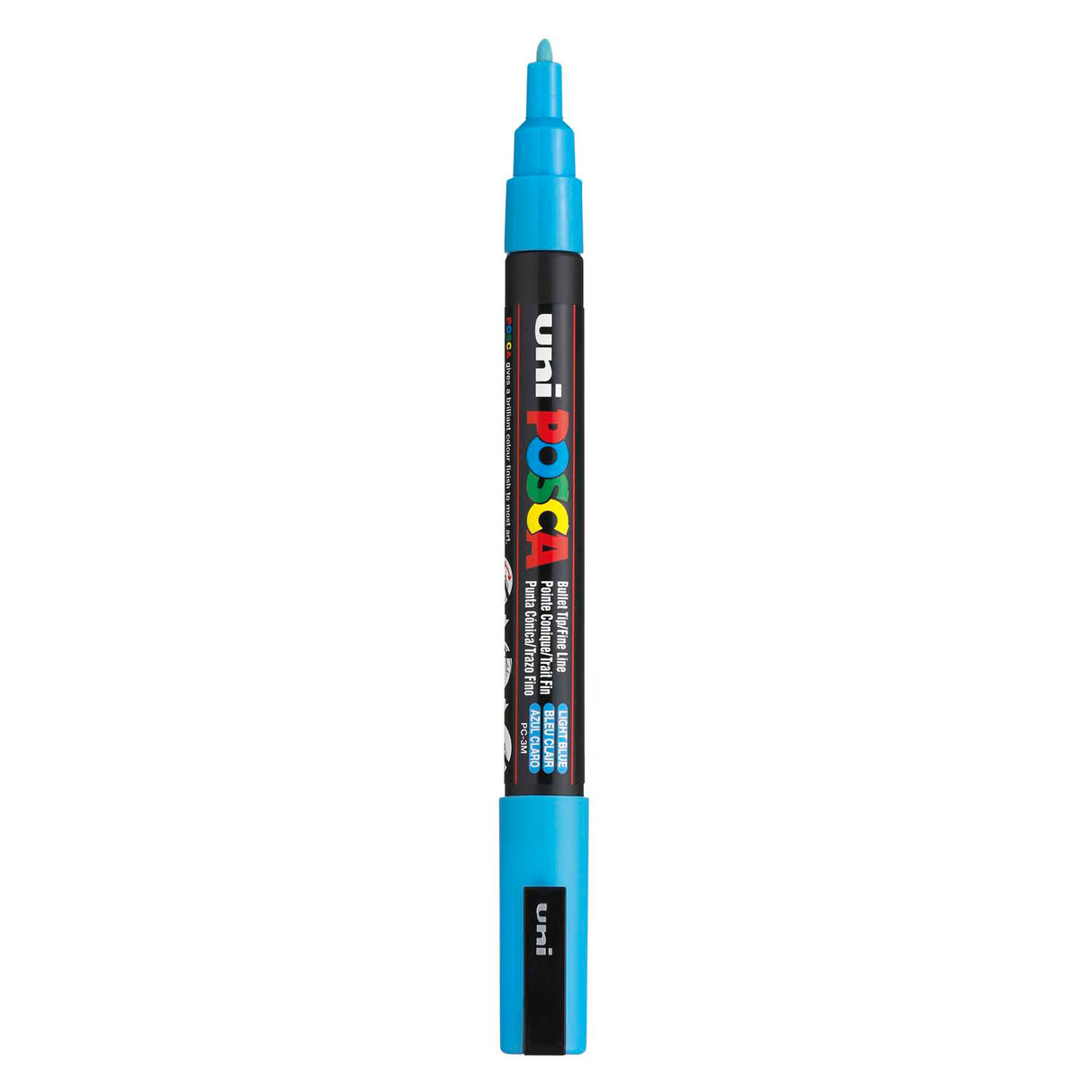 Feutre acrylique Uni posca pc3m bleu clair - pointe ronde jusqu'à 1,3 mm