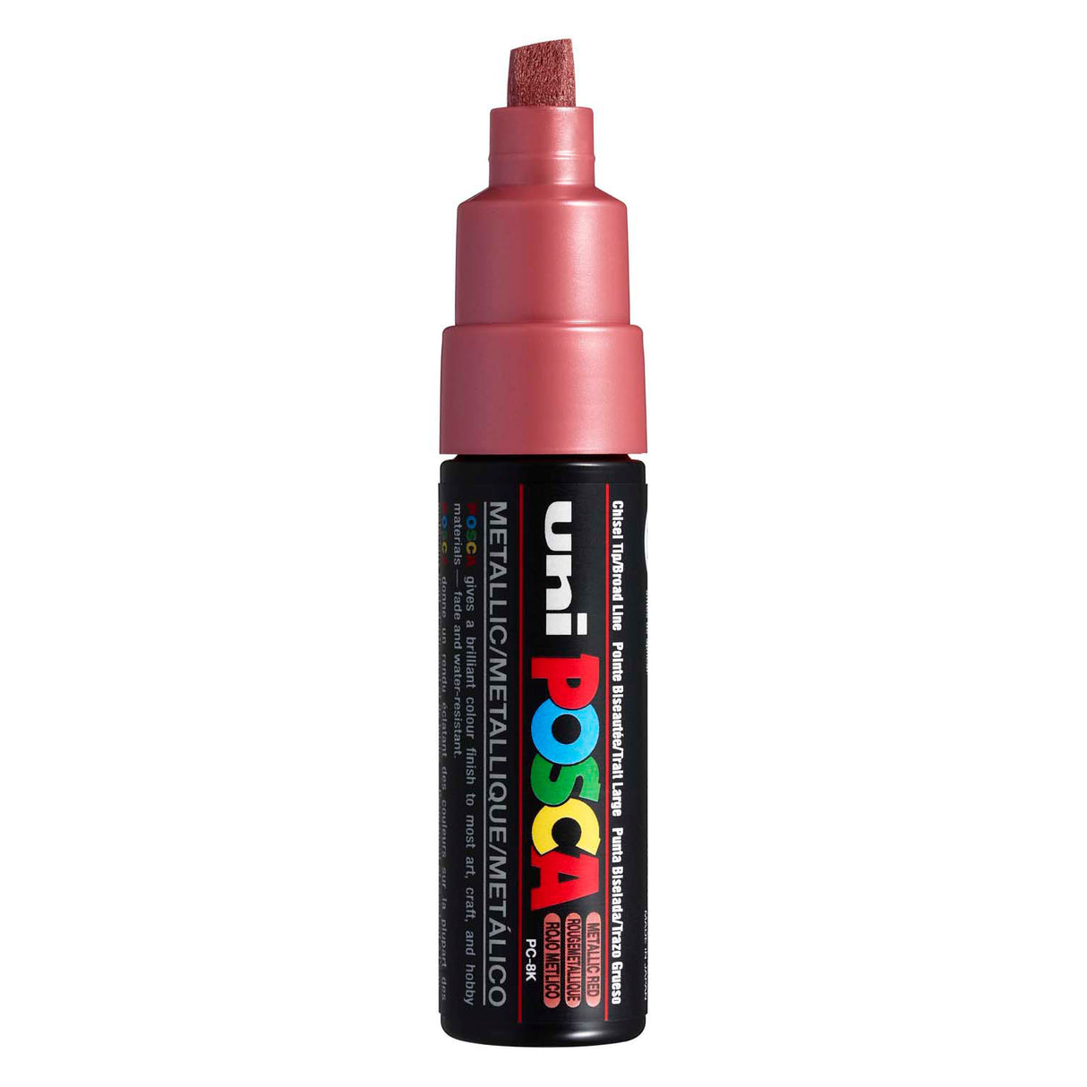Marqueur Uni-posca posca, taille PC-8k, largeur de trait 8 mm, large, rouge métallisé, 1 pièce