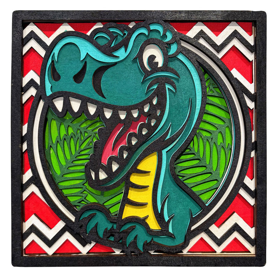 Splat planet wood art knutselset dino