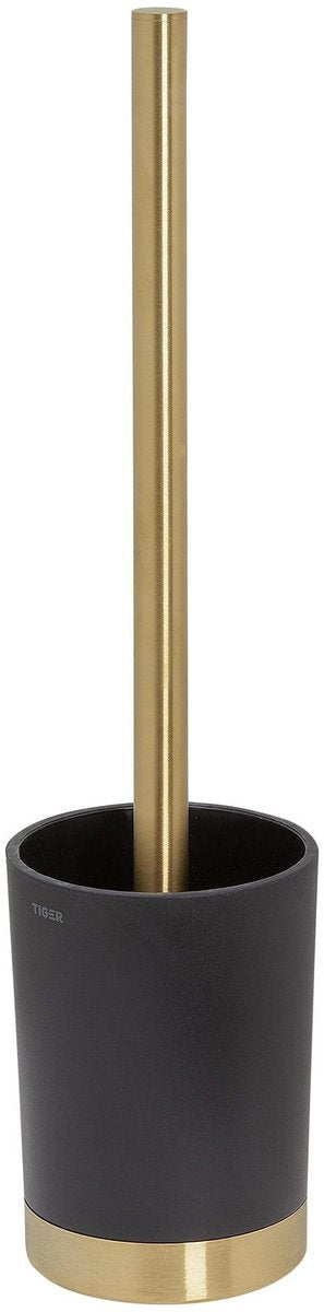 Tiger tune - brosse de toilette avec support autoportant - or brossé noir