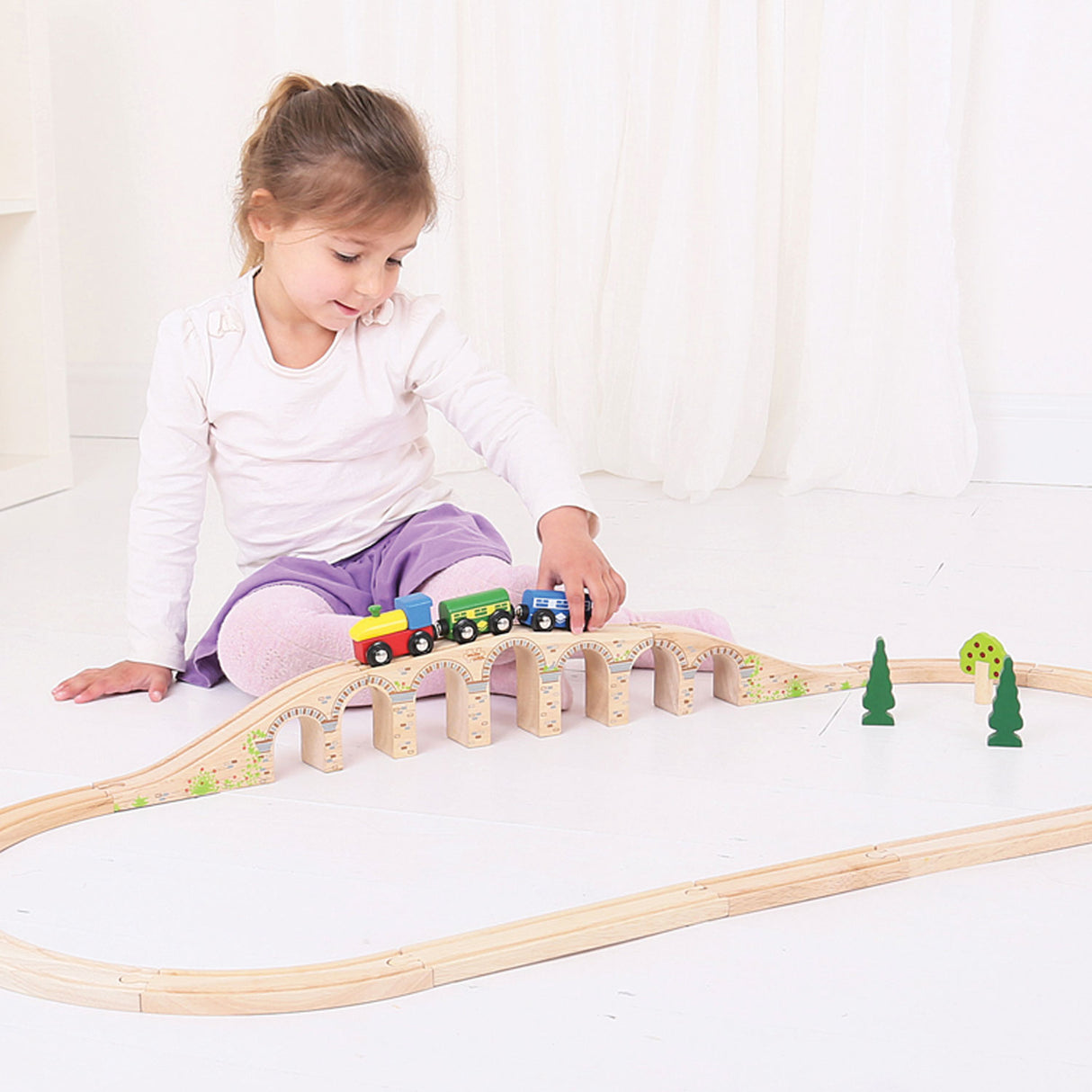 Bigjigs Wooden Rails - Viaduct ferroviaire, 3dlg.