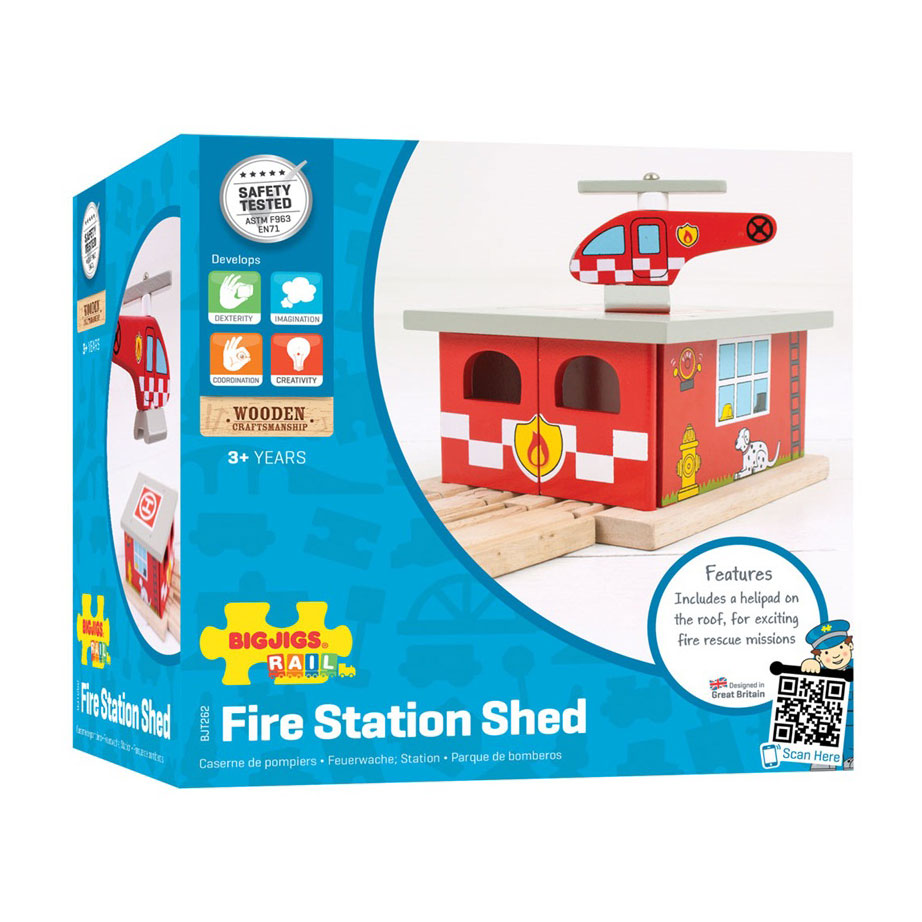 Rails Bigjigs - caserne de pompiers