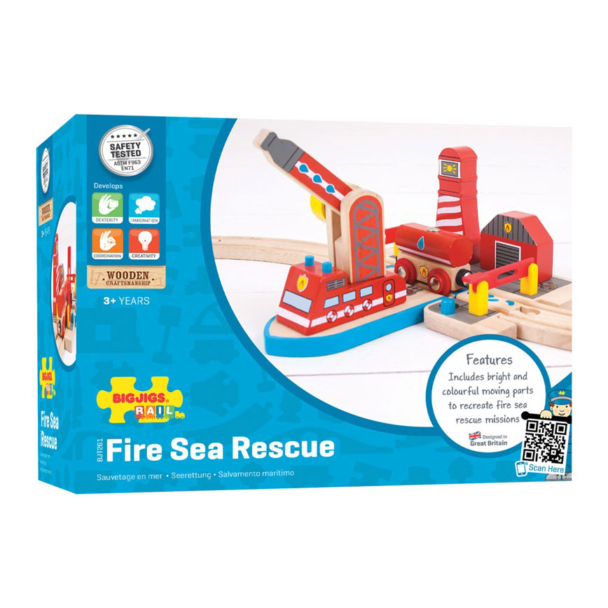 Rails en bois Bigjigs - caserne de pompiers