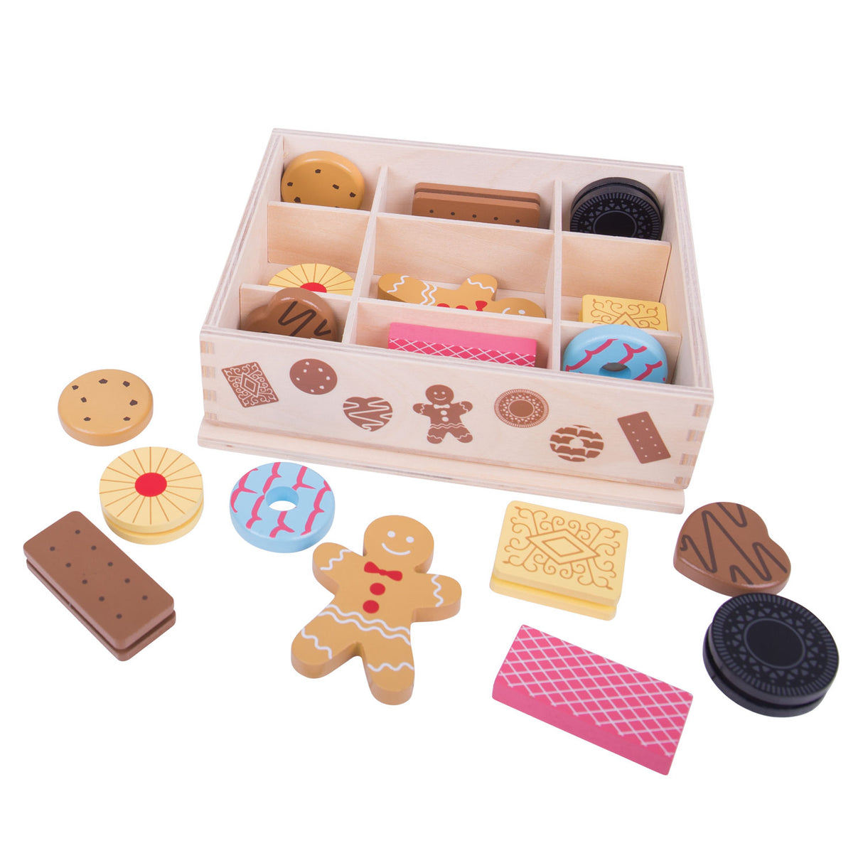 Jouets Bigjigs - boîte en bois avec biscuits