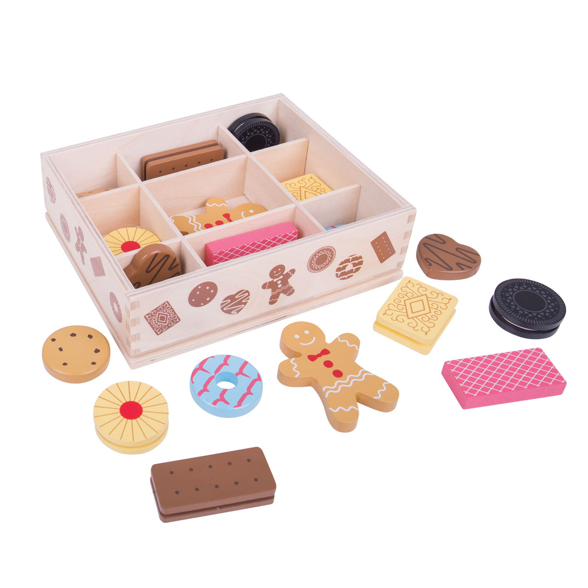 Jouets Bigjigs - boîte en bois avec biscuits