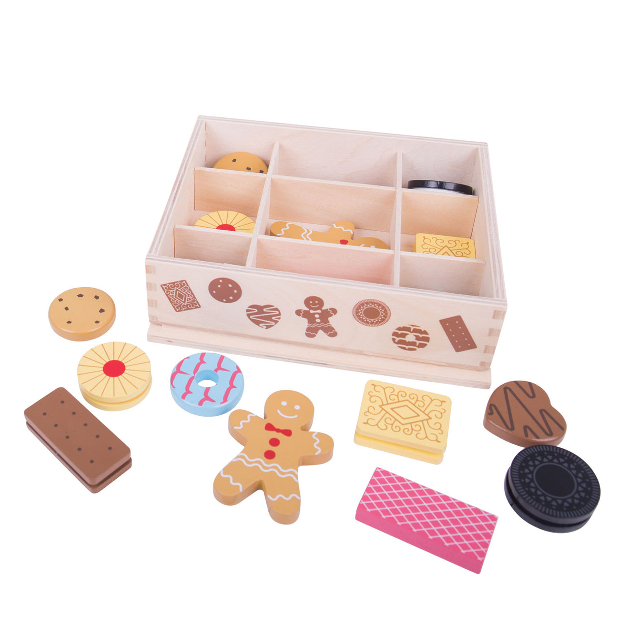 Jouets Bigjigs - boîte en bois avec biscuits