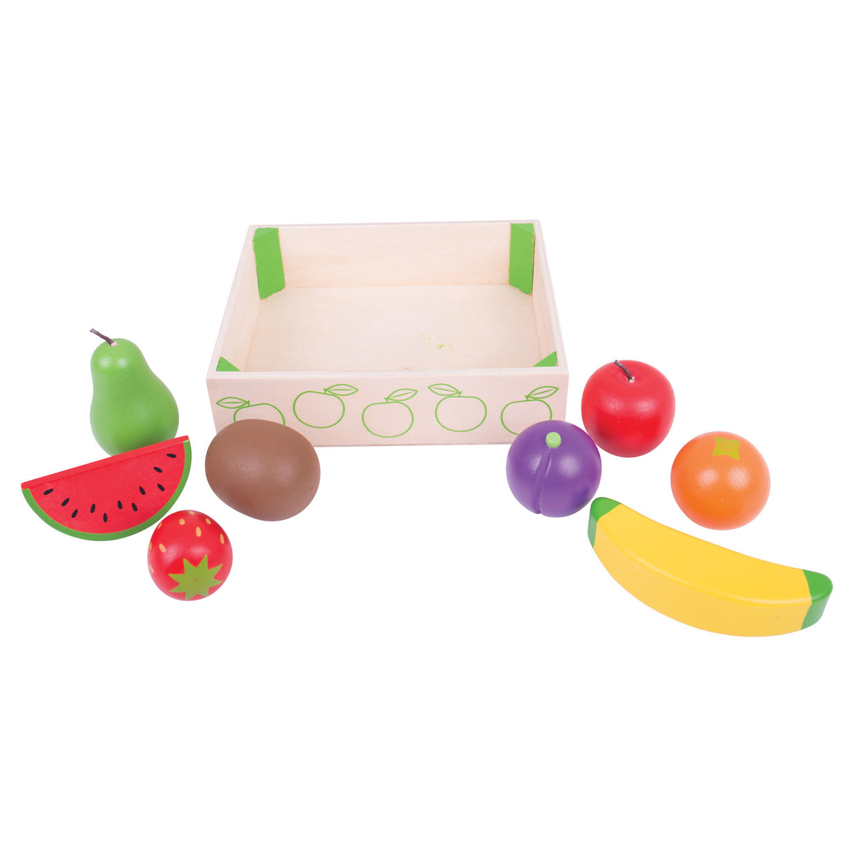 Caisse Bigjigs avec des fruits