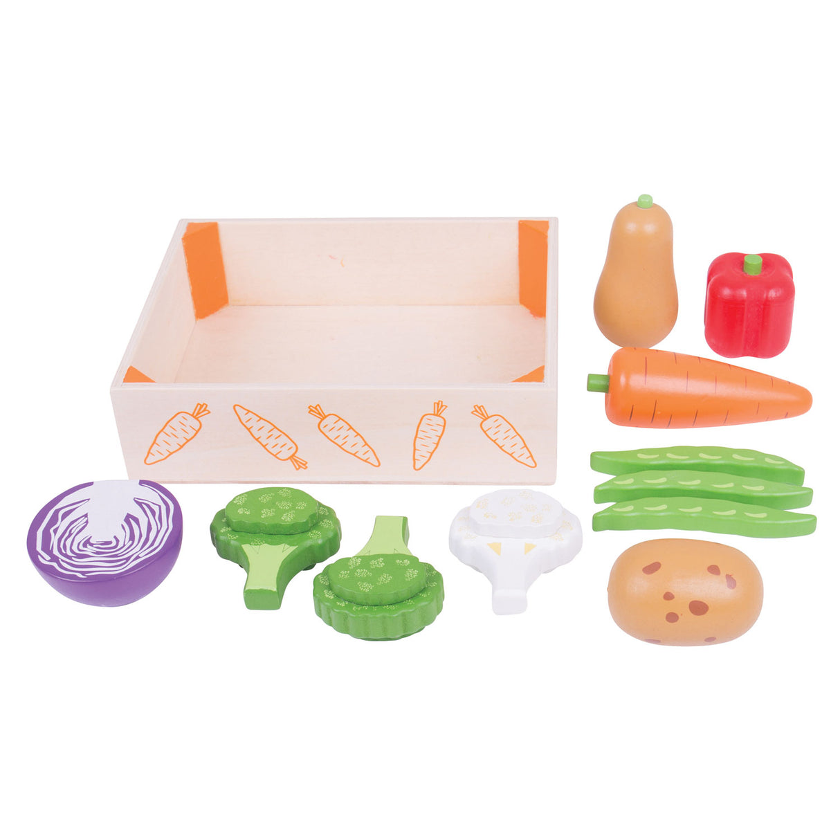 Jouets Bigjigs - boîte à légumes en bois