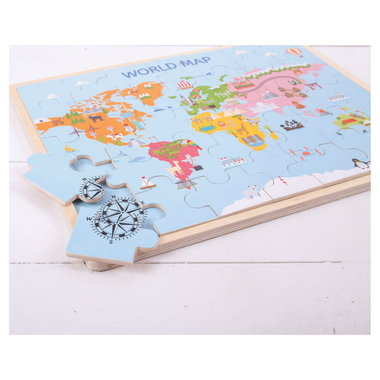 Puzzle de carte du monde Bigjigs.