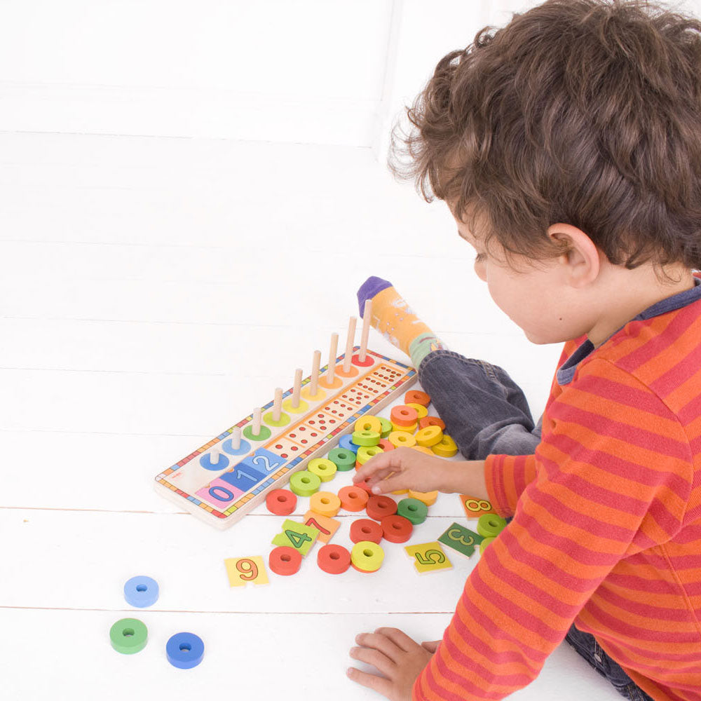 Jouets Bigjigs pour apprendre à compter le boulier - jouets verts