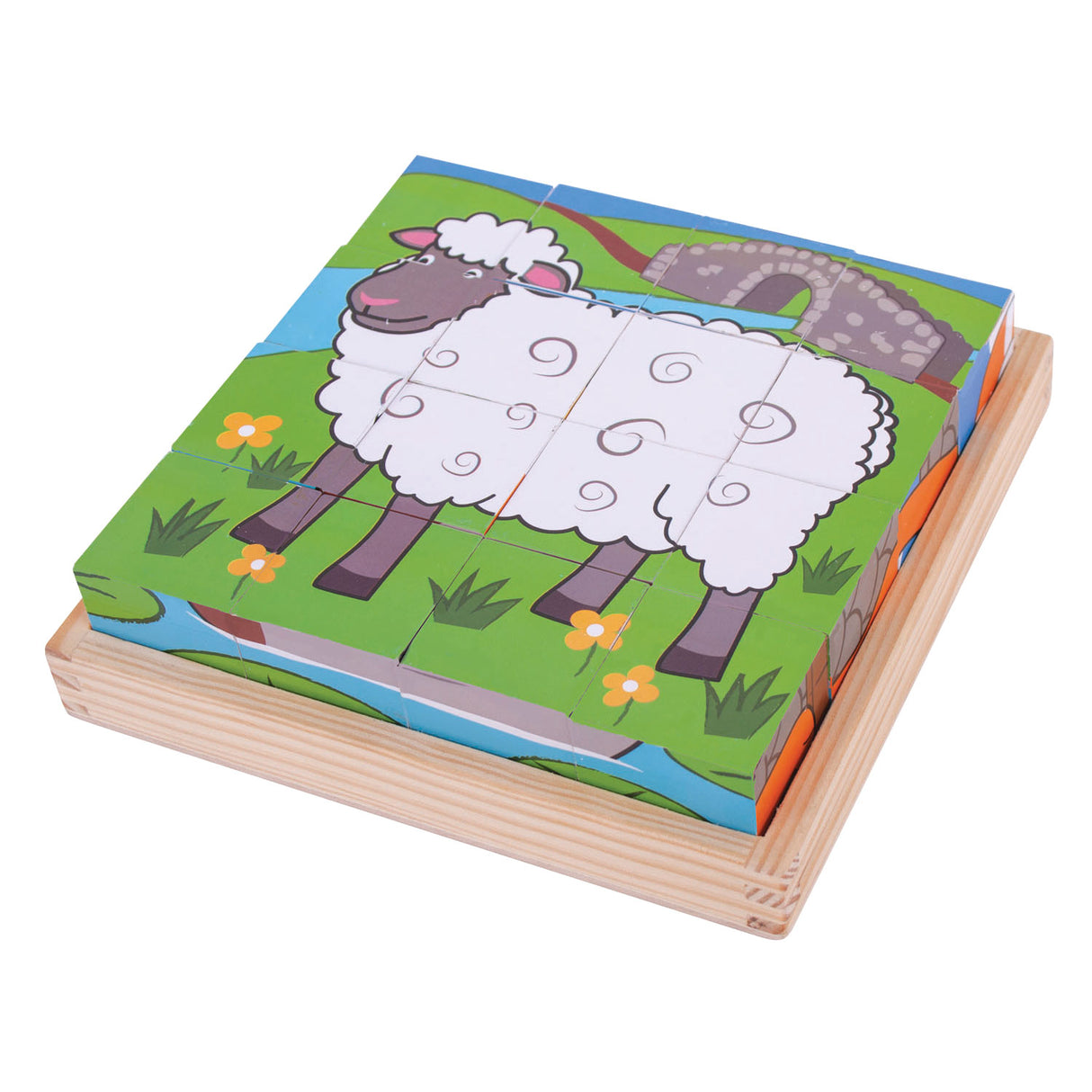 Bigjigs puzzle en blocs de bois animaux de la ferme