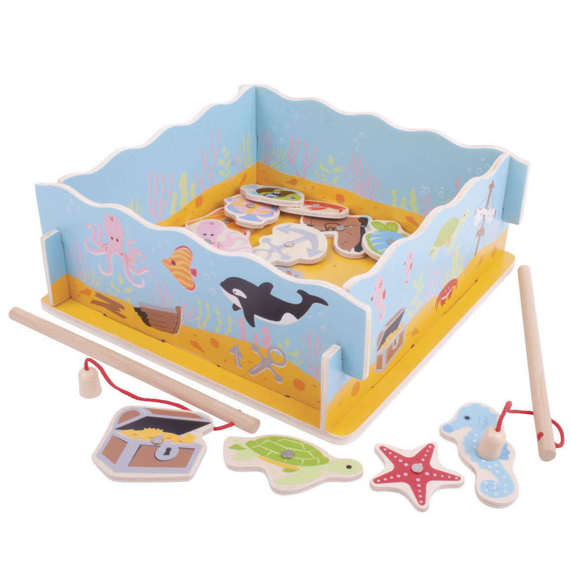 Bigjigs jeu de pêche en bois jeu de pêche jeu de pêche à la ligne grand