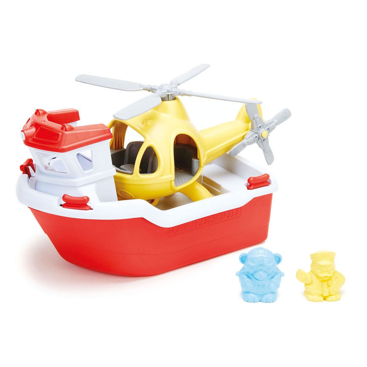 Board de sauvetage des jouets verts avec hélicoptère