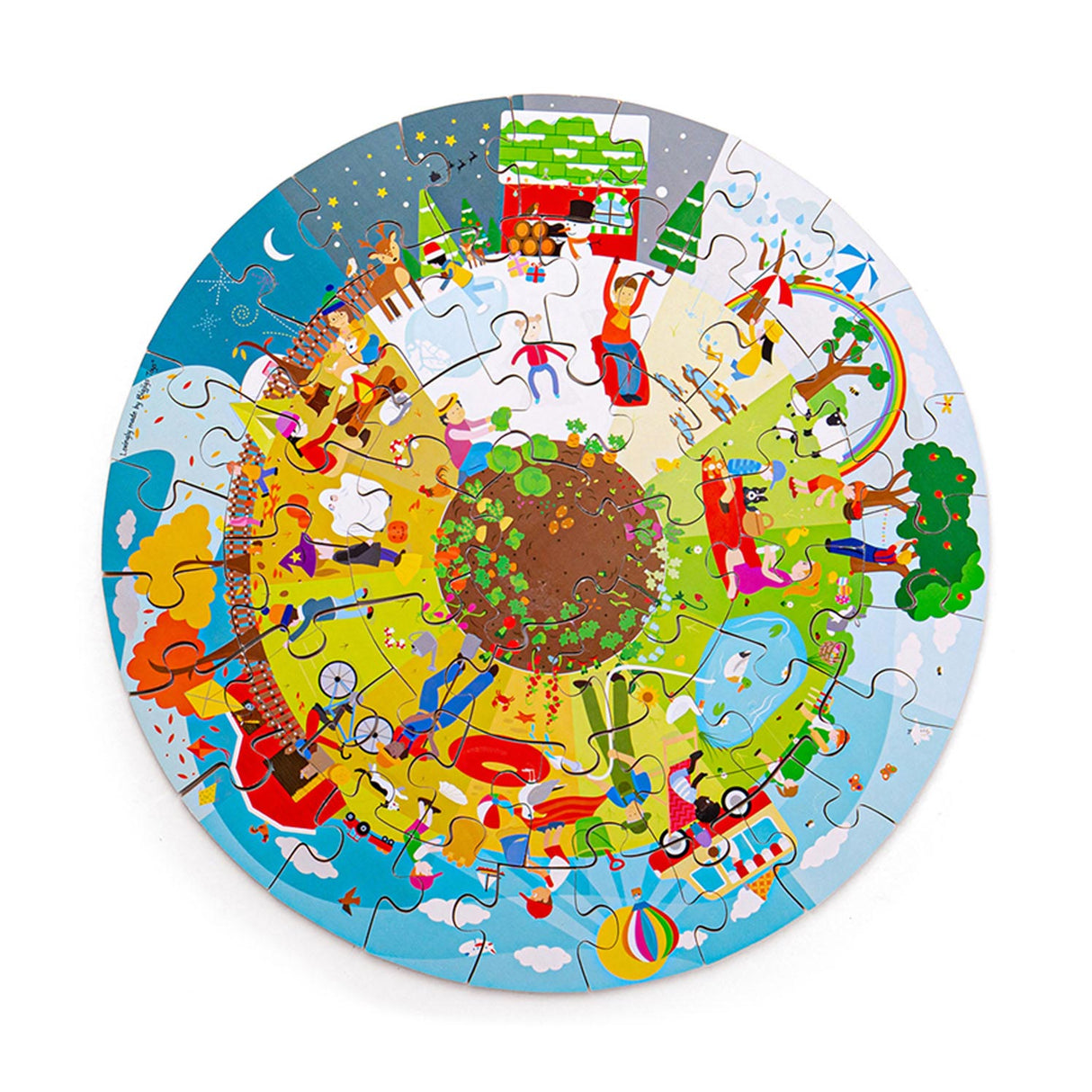 Puzzle de sol rond Bigjigs quatre saisons.