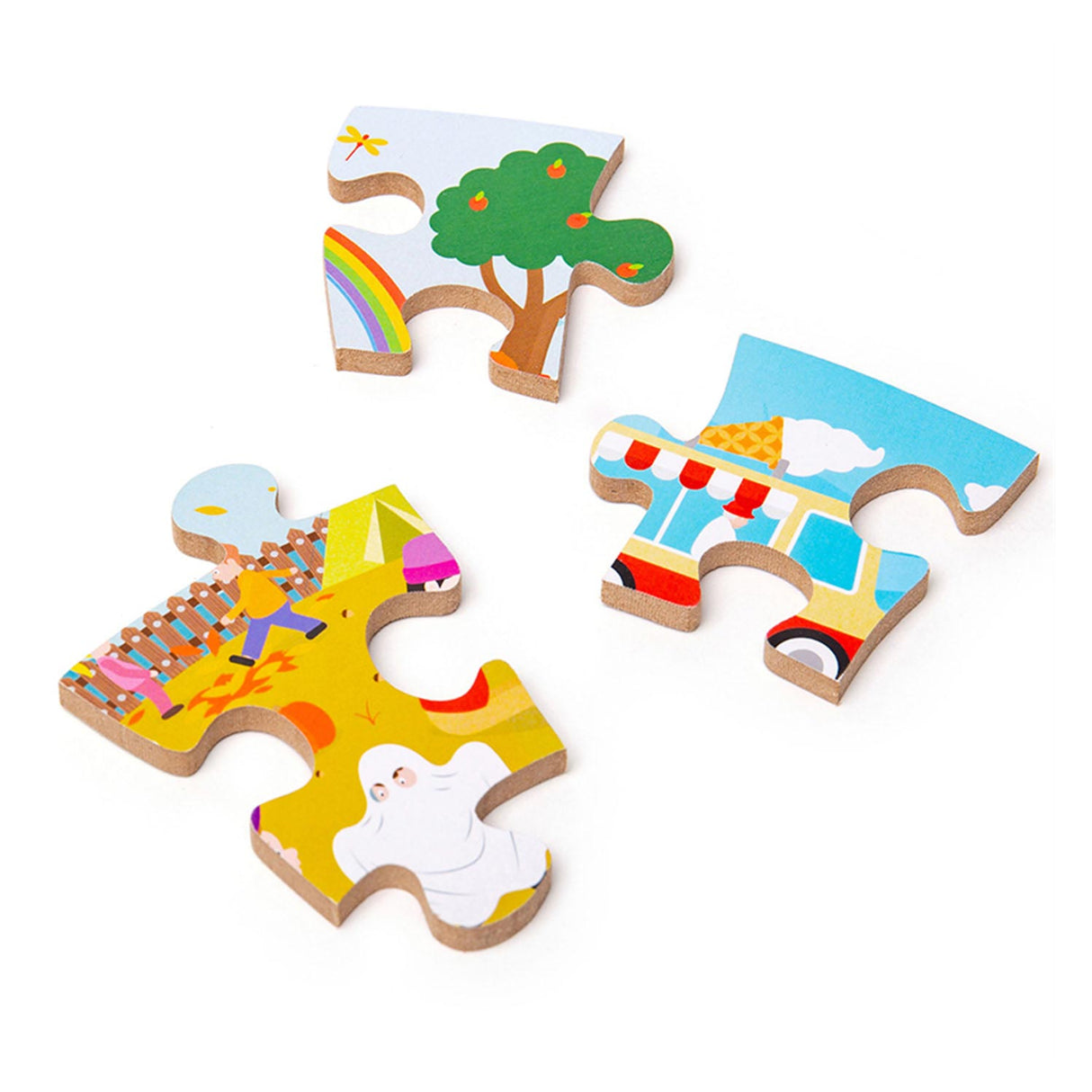 Puzzle de sol rond Bigjigs quatre saisons.