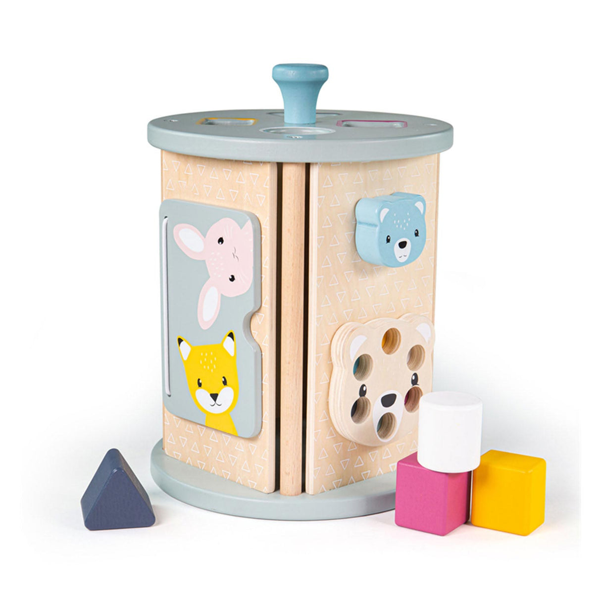 Rouleau d'activité en bois Bigjigs avec trieur de formes - - à partir de 18 mois