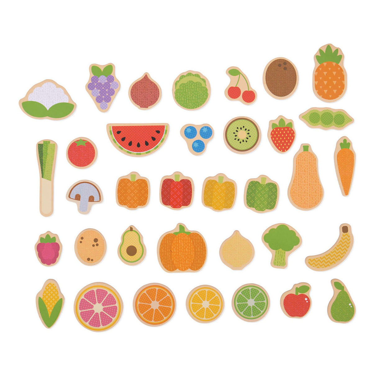 Aimants fruits et légumes en bois Bigjigs - - à partir de 3 ans