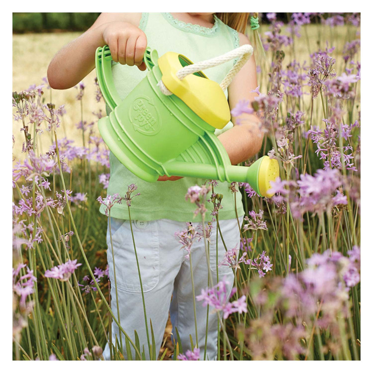 Arrosoir jouets verts avec outils de jardin