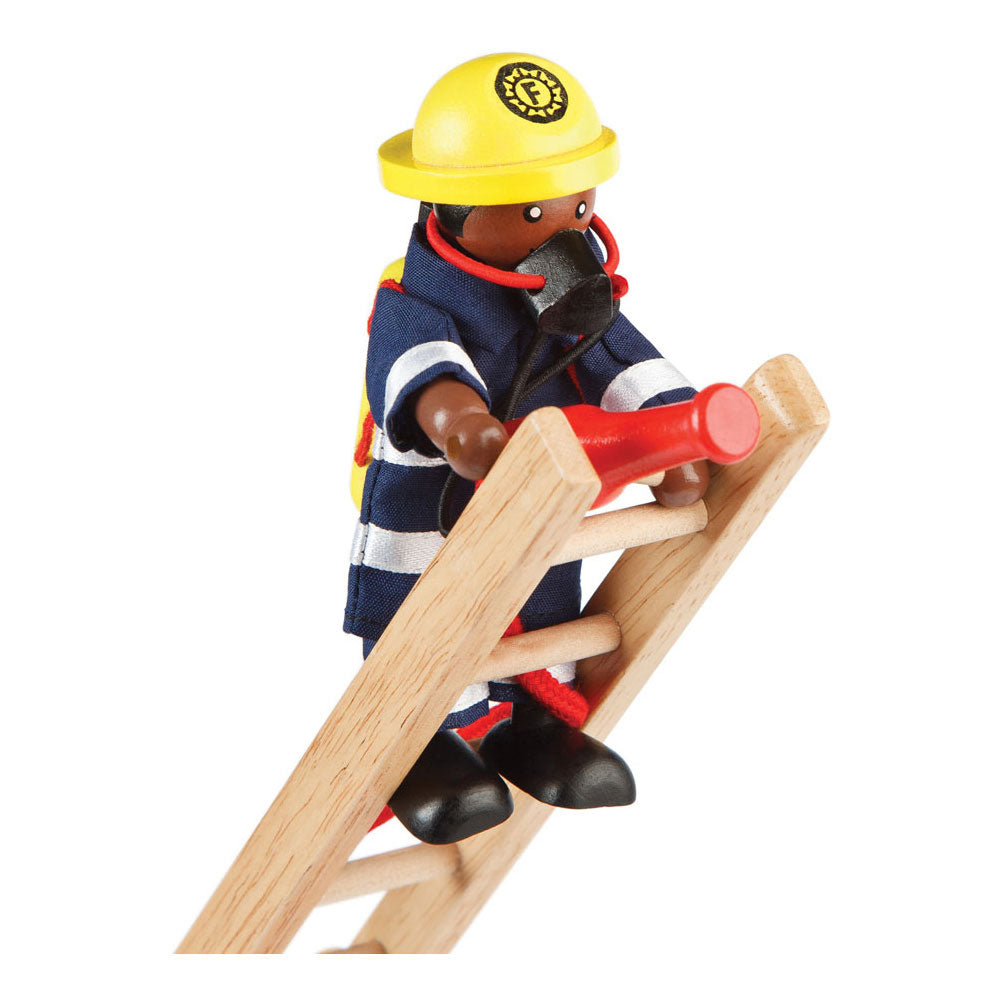 Tidlo maison de poupée en bois poupées pompiers, 4 pcs.