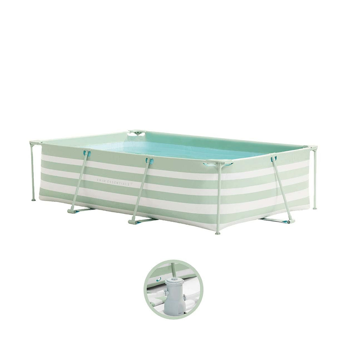 Essences | piscine hors sol vert blanc 260x160x65 cm incl. accessoires