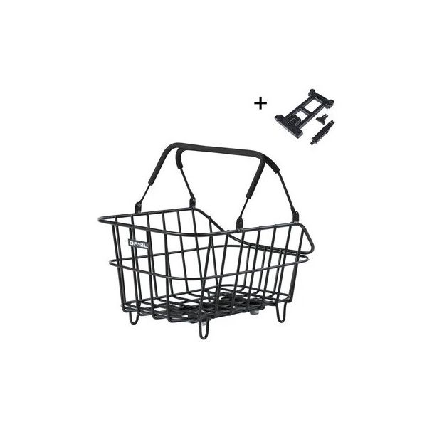 Panier à vélo Basil cento alu avec fixation cible 14 litres 39 x 24 x 15 - noir