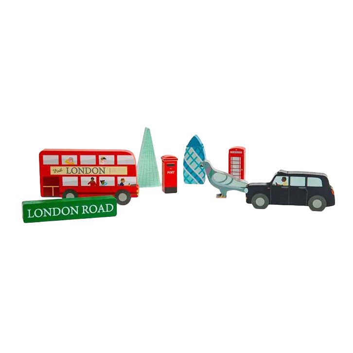 Bigjigs gros puzzle en bois de Londres, 8 pcs.