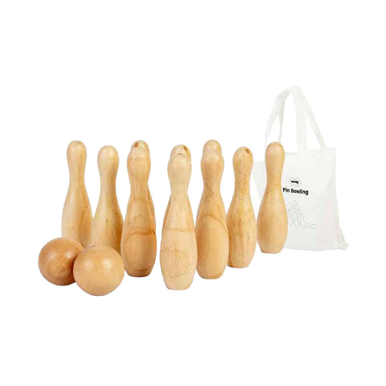Jeu de quilles en bois Bigjigs, 12 pièces.