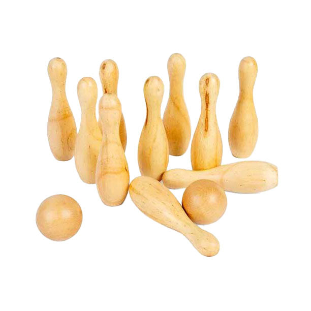 Jeu de quilles en bois Bigjigs, 12 pièces.